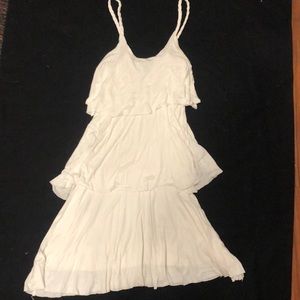 Three tiered white dress